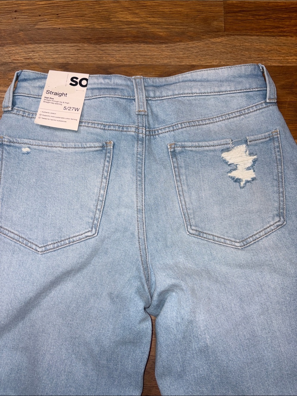 SO distressed high rise straight jeans - Picture 6 of 9